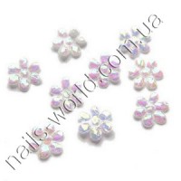 Flowers on fabric, mother-of-pearl