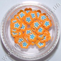 Фімо квіти Flowers Orange Blue (оранжево-блакитний), 50 шт.
